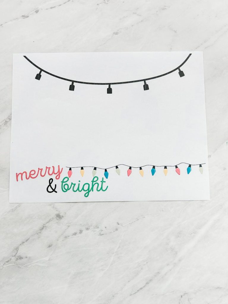 christmas lights handprint craft | printable template - fox farm home